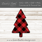 Buffalo Plaid Christmas Tree Shape Layered SVG - Commercial Use SVG Files for Cricut & Silhouette
