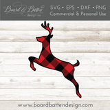Buffalo Plaid Leaping Deer Shape Layered SVG - Commercial Use SVG Files for Cricut & Silhouette