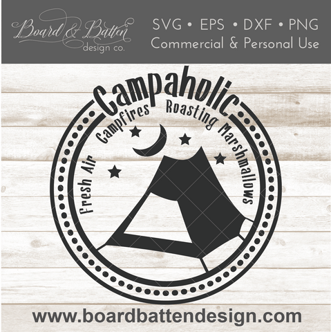 Campaholic Camping SVG File