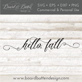 Hello Fall SVG File - Commercial Use SVG Files for Cricut & Silhouette