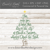 Scripture Christmas Tree Luke 2:11 SVG File - Commercial Use SVG Files for Cricut & Silhouette