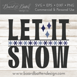 Retro Style Let it Snow SVG File for Winter/Christmas Cricut Files - Commercial Use SVG Files for Cricut & Silhouette