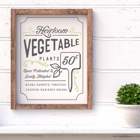Vintage Vegetable Plants Sign SVG File for Cricut/Silhouette