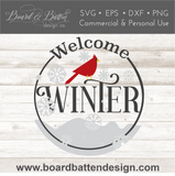 Welcome Winter Round SVG File for Cricut/Silhouette Crafting - Commercial Use SVG Files for Cricut & Silhouette