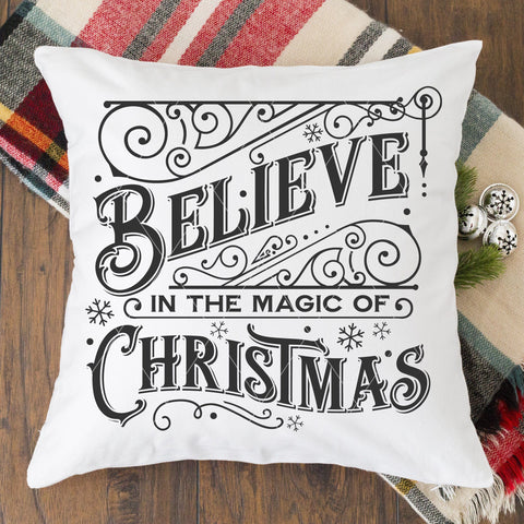 Vintage Believe In The Magic Of Christmas SVG File