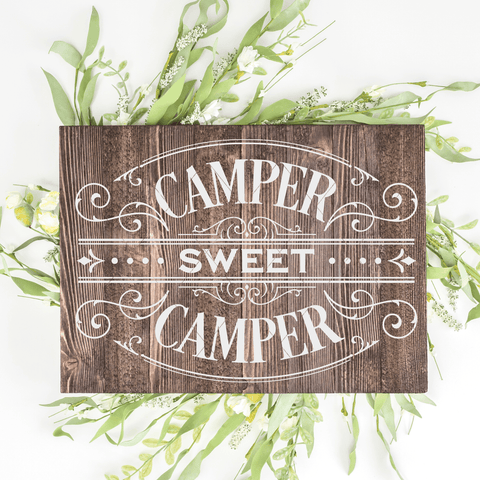 Victorian Style Camper Sweet Camper cuttable SVG File