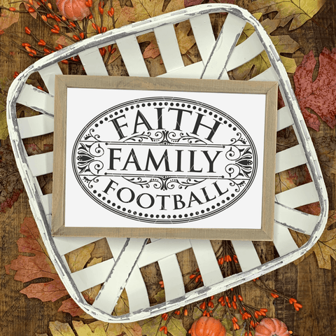 Faith Family & Football Vintage Style SVG File