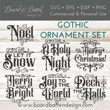 Gothic Christmas Ornament SVG File Bundle Set of 7 - Commercial Use SVG Files for Cricut & Silhouette