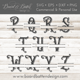 Vintage Gothic Split Monogram Alphabet - Commercial Use SVG Files for Cricut & Silhouette