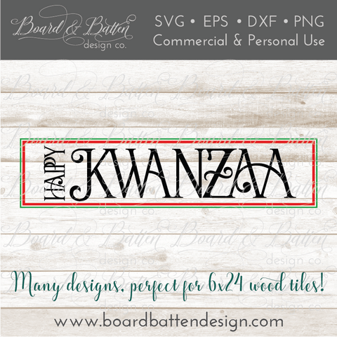 Happy Kwanzaa SVG File for Wood Tiles
