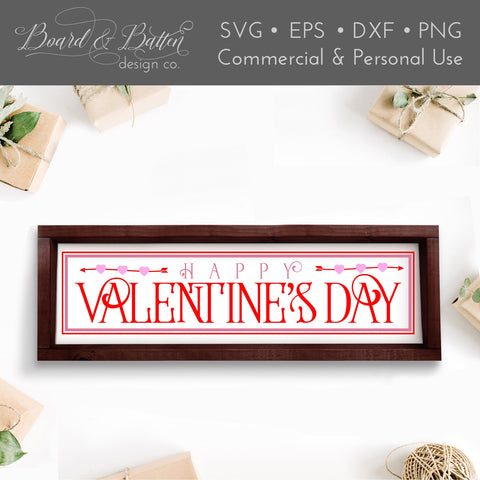 Happy Valentine's Day 6x24 Wood Tile SVG