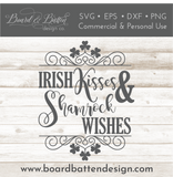 Irish Kisses Shamrock Wishes SVG File for St Patrick's Day - Commercial Use SVG Files for Cricut & Silhouette