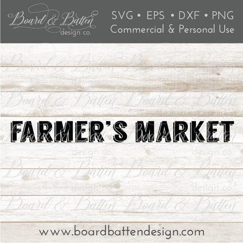 Vintage Farmer's Market Plank Sign SVG File