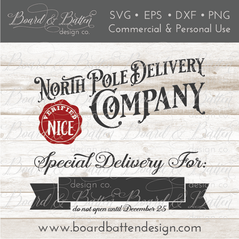 North Pole Delivery Company Customizable SVG File for Christmas Bags