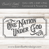 Vintage One Nation Under God SVG File - Commercial Use SVG Files for Cricut & Silhouette