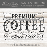 Premium Coffee Vintage Label SVG Cutting File - Commercial Use SVG Files for Cricut & Silhouette