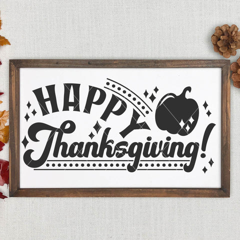 Thanksgiving Cricut Downloads | Happy Thanksgiving Retro Svg | Silhouette Files