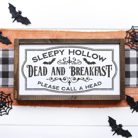 Sleepy Hollow Dead & Breakfast SVG File for Halloween