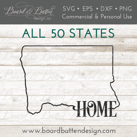 "Home" State Outline SVG File Bundle - All 50 States