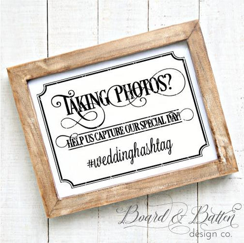 Taking Photos Wedding Hashtag SVG File - WS5