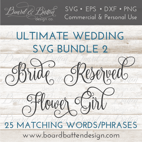 Wedding Words SVG File Bundle Style 2