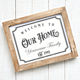 Welcome To Our Home Personalizable SVG File - Commercial Use SVG Files for Cricut & Silhouette