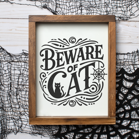 Beware of Cat SVG File for Halloween Spooky Cricut Projects