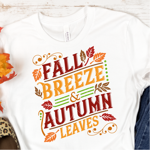 Fall Breeze & Autumn Leaves SVG File for Cricut/Silhouette/Glowforge