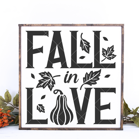 Fall In Love SVG File for Autumn Cricut Projects, Silhouette, Glowforge