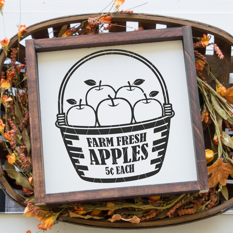 Farm Fresh Apples SVG File for Fall/Autumn Cricut/Silhouette Projects