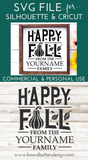 Customizable Happy Fall Family Sign SVG File for Cricut/Silhouette