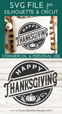 Round Happy Thanksgiving SVG File for Silhouette/Cricut/Glowforge