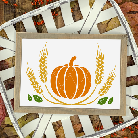 Harvest Pumpkin and Wheat SVG File for Cricut/Silhouette Fall & Autumn