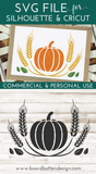 Harvest Pumpkin and Wheat SVG File for Cricut/Silhouette Fall & Autumn