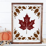 Fall SVG File - Framed Maple Leaf Cut File for Cricut/Silhouette/Glowforge