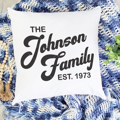 Personalized Retro Family Est. Date Sign SVG