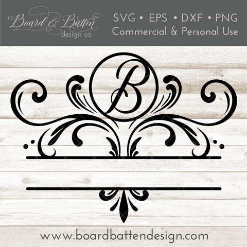 B Monogram SVG File with Name - SVG Files for Cricut Silhouette