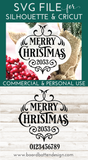 Vintage Merry Christmas SVG with Year & Full Set Of Numbers for Arabesque Tiles - Commercial Use SVG Files for Cricut & Silhouette