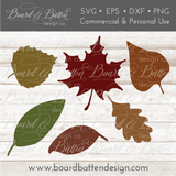 Autumn Leaves Set SVG File - Commercial Use SVG Files for Cricut & Silhouette