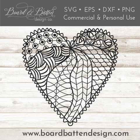 Zentangle Heart SVG File