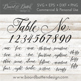 Wedding Table Numbers SVG File Bundle Style 4 - Commercial Use SVG Files for Cricut & Silhouette