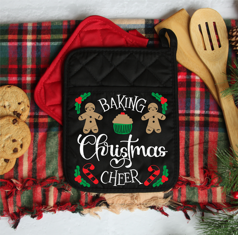 Christmas Potholder SVG File - Baking Christmas Cheer for Cricut/Silhouette/Glowforge/laser