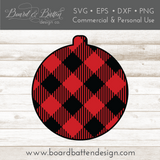 Buffalo Plaid Christmas Ornament Shape Layered SVG - Commercial Use SVG Files for Cricut & Silhouette