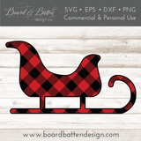 Buffalo Plaid Sleigh Shape Layered SVG - Commercial Use SVG Files for Cricut & Silhouette