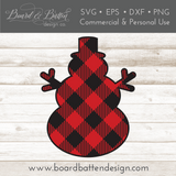Buffalo Plaid Snowman Shape Layered SVG - Commercial Use SVG Files for Cricut & Silhouette
