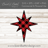 Buffalo Plaid Star of Bethlehem Shape Layered SVG - Commercial Use SVG Files for Cricut & Silhouette