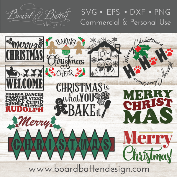 Holly Jolly Christmas SVG Bundle with LIFETIME updates – Board & Batten ...