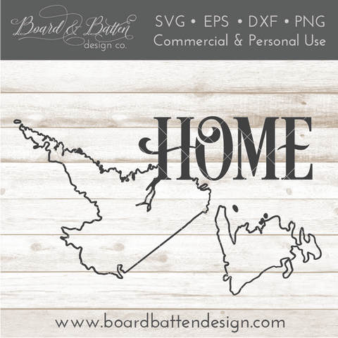 Newfoundland/Labrador NL  "Home" Outline SVG File - Canadian Province