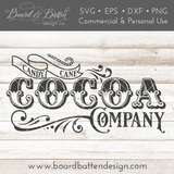 Candy Cane Cocoa Company Vintage SVG File - Commercial Use SVG Files for Cricut & Silhouette