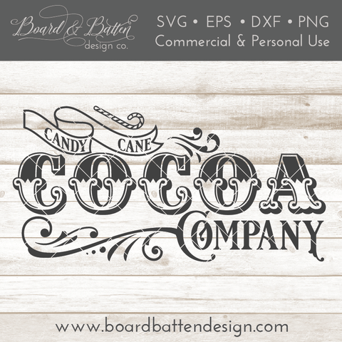 Candy Cane Cocoa Company Vintage SVG File